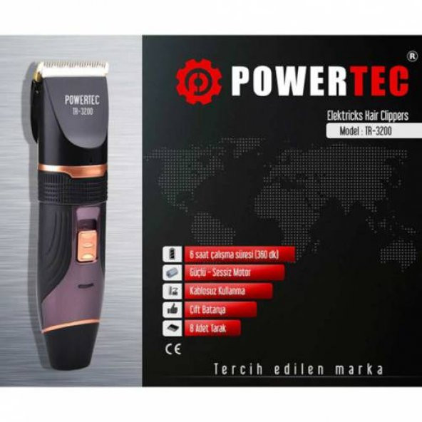 Powertec TR-3200 Saç Sakal Kesme Tıraş Makinası