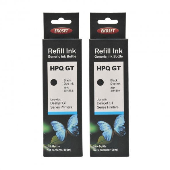 Ekoset hp Smart Tank 530 uyumlu Siyah mürekkep 100ml 2li set - 2