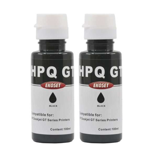 Ekoset hp Tanklı yazıcılar için uyumlu Siyah mürekkep 100ml 2li set