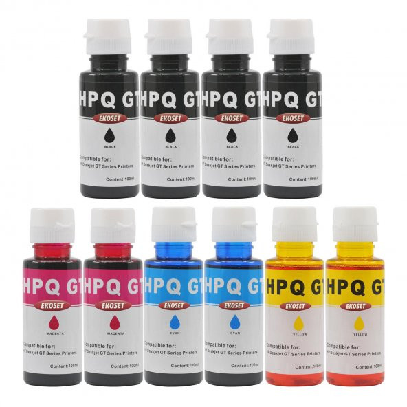 Ekoset hp smarttank 500 515 530 615 uyumlu Renkli Mürekkep 10 adet ürün görseli
