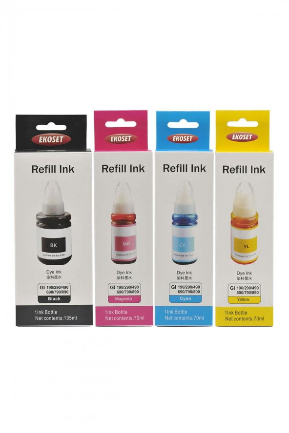 Ekoset Canon Pixma G3400 uyumlu mürekkep 4 renk - Resim 4