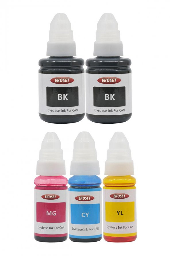 Ekoset Canon G1400 G1410 G1411 uyumlu renkli Mürekkep 5li set - Resim 3