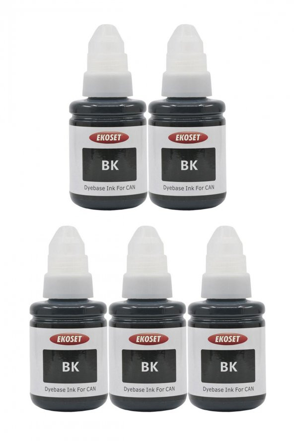 Ekoset Canon G1400 G1410 uyumlu Siyah Mürekkep 135ml 5li set - Resim 3