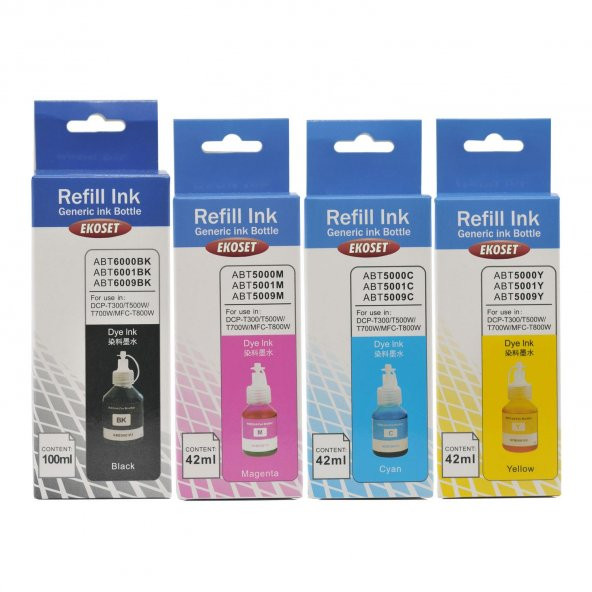 Ekoset Brother DCP-T510W uyumlu 4 renk mürekkep - Resim 2