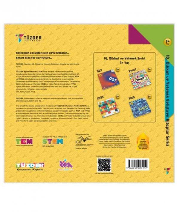3+ Yaş 4lü Set (Dot-Paint-Cube-Find)  IQ Dikkat Ve Yetenek Geliştiren Kitaplar Serisi - 6