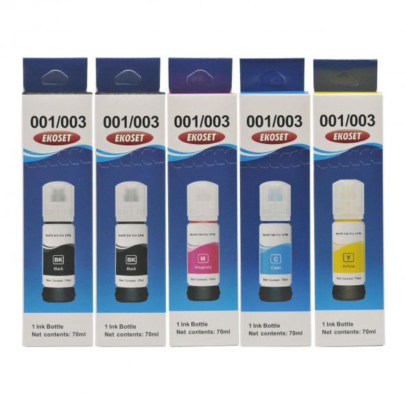 Ekoset Epson 103 L1110 L3110 Uyumlu Muadil Mürekkep 70ml 5 adet - Resim 2