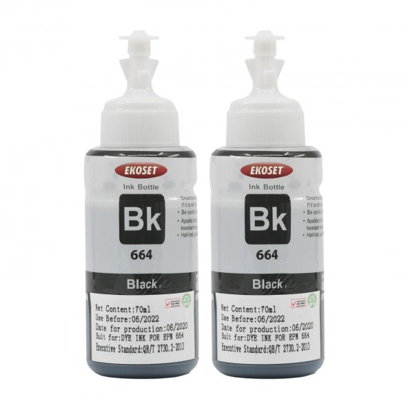 Ekoset Epson EcoTank L3070 Siyah Muadil Mürekkep 2 adet 70 ml