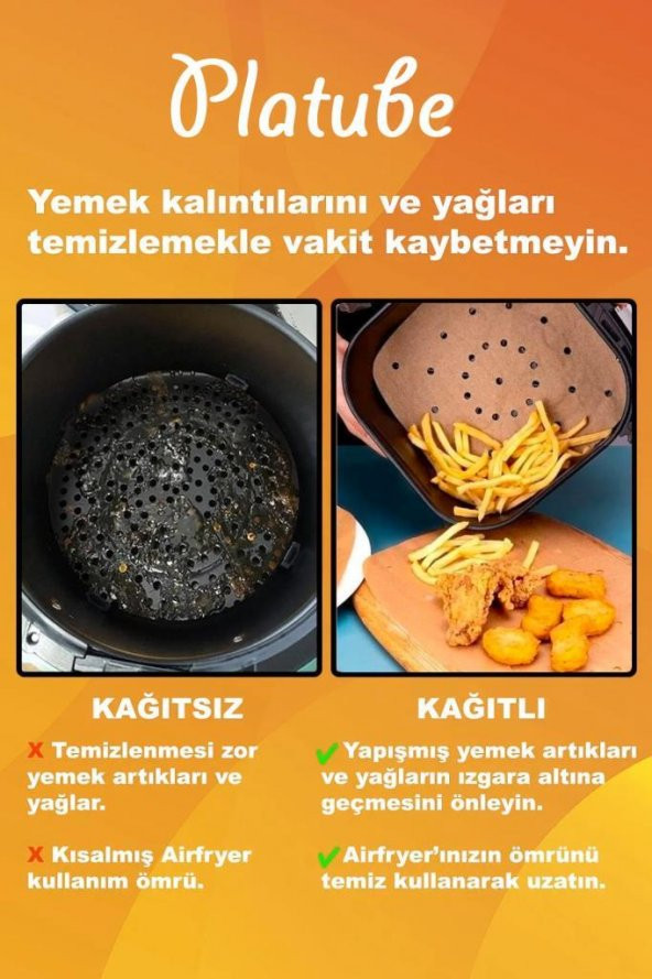 Pisirme Kagidi 50 adet Kare Delikli Airfryer Yagli Kagit Xiaomi Philips Tüm Markalara Uyumlu - 3