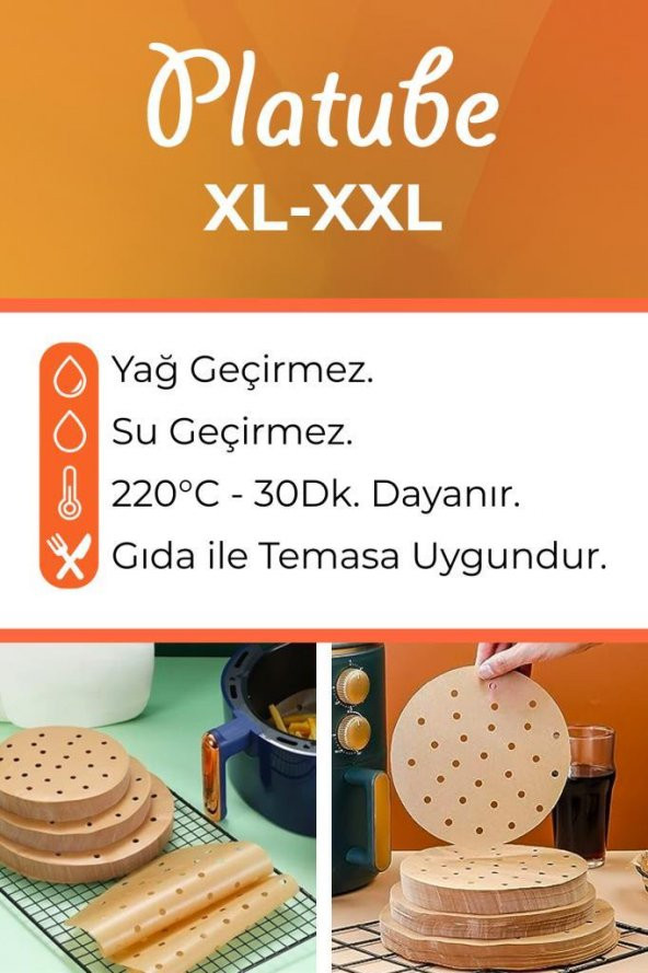 Pisirme Kagidi 50 adet Yuvarlak Delikli Airfryer Yagli Kagit Xiaomi Philips Tüm Markalara Uyumlu - 5