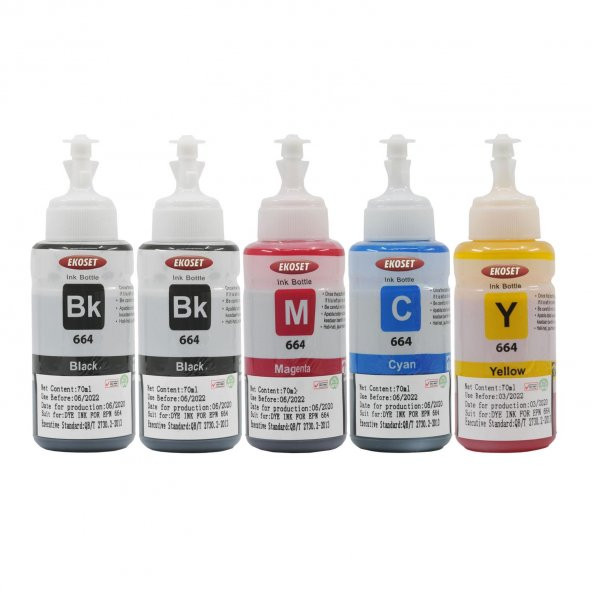 Ekoset Epson L1300 L3050 Renkli Muadil Mürekkep 70ml 5 Adet