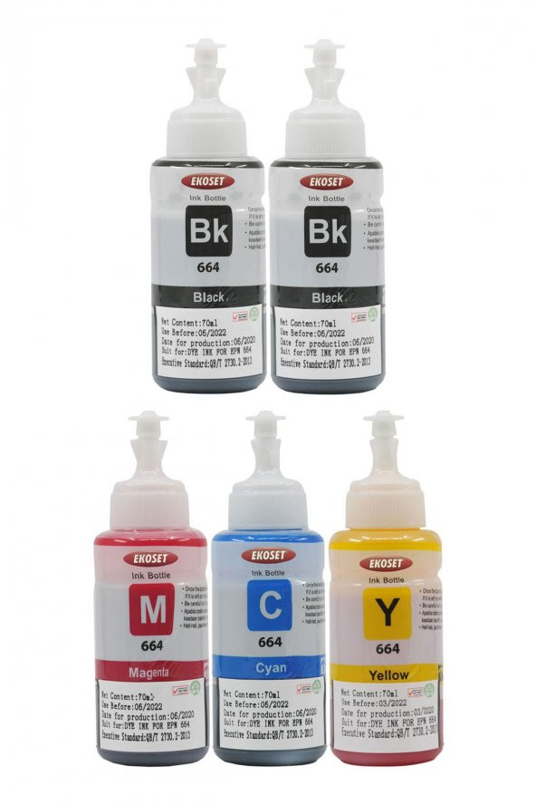 Ekoset Epson L100 L110 L130 Renkli Muadil Mürekkep 70ml 5 Adet - 3