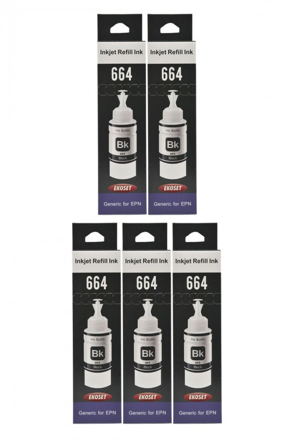 Ekoset Epson L486 L455 Siyah Muadil Mürekkep 70ml 5 adet - Resim 4