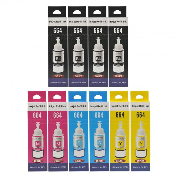 Ekoset Epson L365 L382 L386 Renkli Muadil Mürekkep 70ml 10 Adet - 2