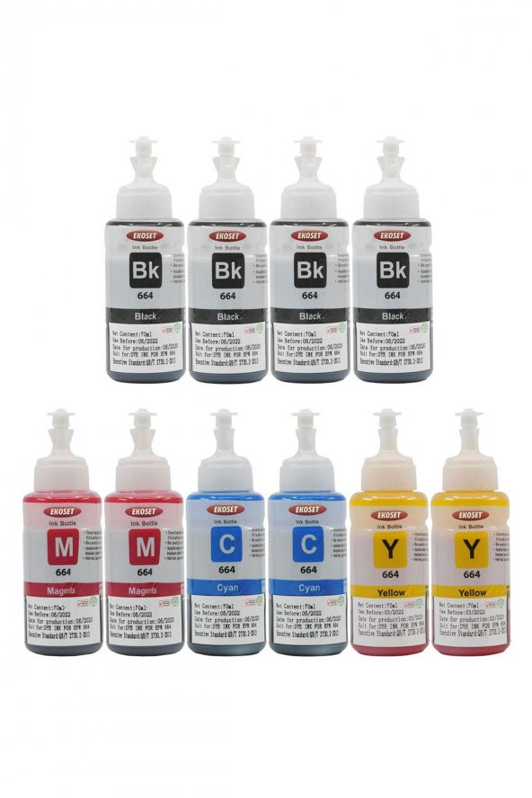 Ekoset Epson L100 L110 L130 Renkli Muadil Mürekkep 70ml 10 Adet - Resim 3