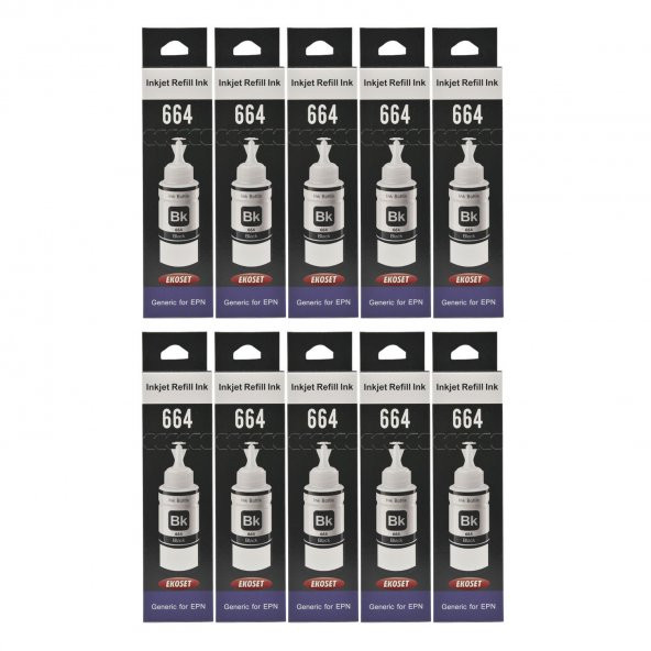 Ekoset Epson L1300 L3050 Siyah Muadil Mürekkep 70ml 10 adet - Resim 2