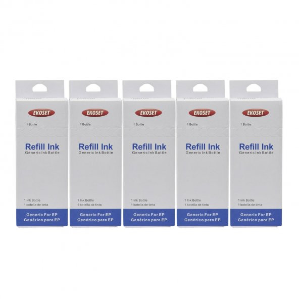 Ekoset Epson L605 L655 L1455 Siyah Muadil Mürekkep 140ml 5li set - Resim 2