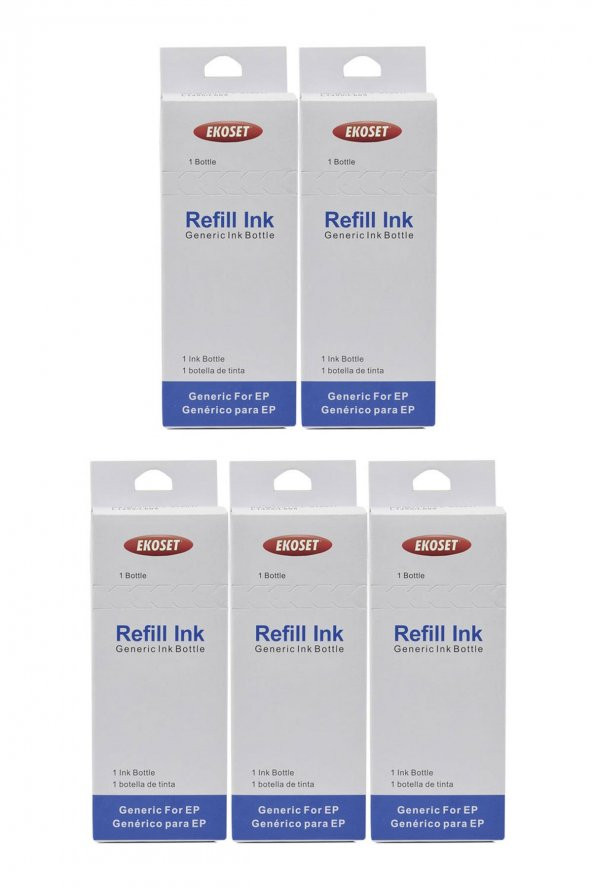 Ekoset Epson L605 L655 L1455 Siyah Muadil Mürekkep 140ml 5li set - Resim 4