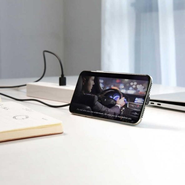 Baseus Suction Cup Serisi 2.4A Oyuncu Apple iPhone Lightning Data Şarj Kablosu 1 Metre Siyah CALXP-A01 - 8