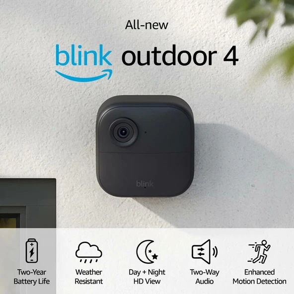Blink Outdoor 4 (4. Nesil) Kablosuz HD Akıllı Güvenlik Kamerası - 2 Kamera Kit - 2