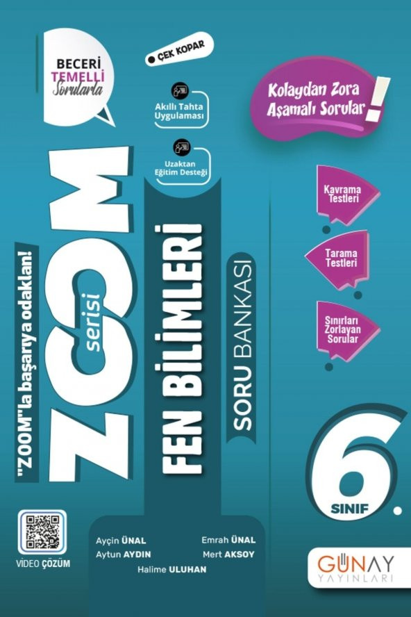 Günay Yayınları Zoom 6. Sınıf Fen Bilimleri Soru Bankası