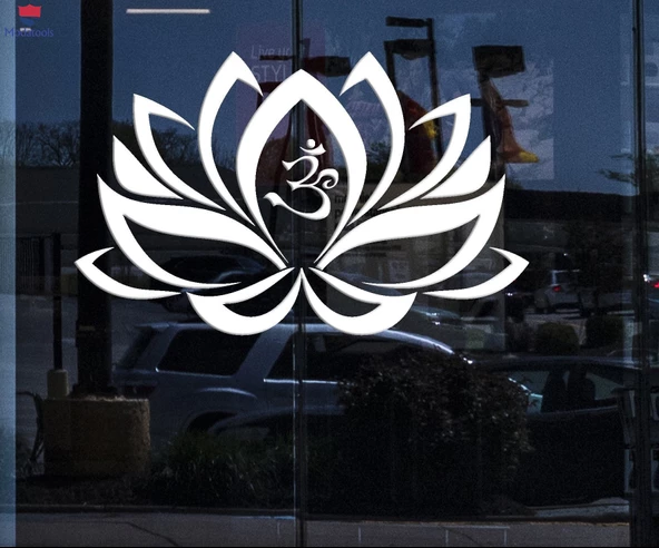 Pencere Işareti Oturma Odası, Yatak Odası Sticker Duvar Sticker Lotus Çiçeği Om Yoga Buda Dekorasyon Benzersiz Hediyelik - 1