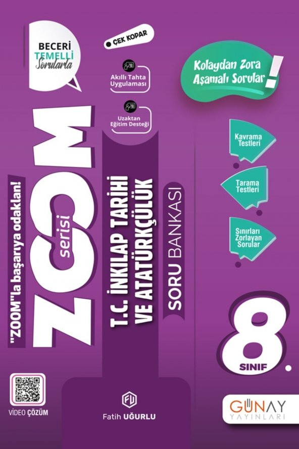 Günay Yayınları Zoom 8. Sınıf İnkilap Tarihi Soru Bankası