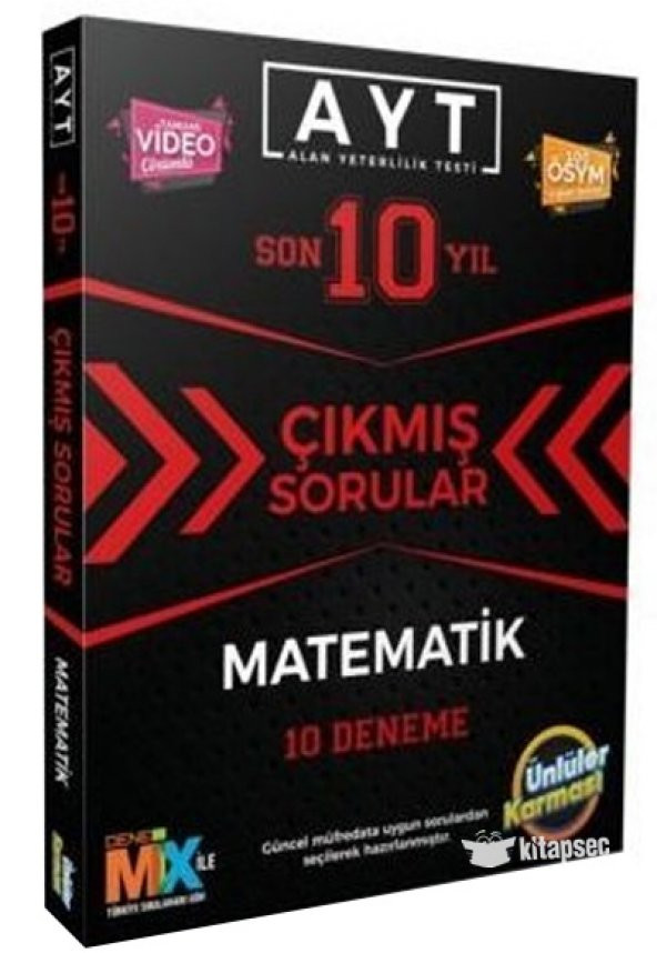 Ünlüler Karması AYT Matematik Çıkmış Sorular Tıpkı Basım 10 Deneme