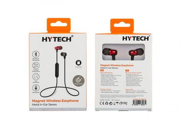 Hytech HY-XBK75 Kırmızı Mobil Telefon Uyumlu TF Card + Bluetooth Kulalk İçi Mikrofonlu Kulaklık