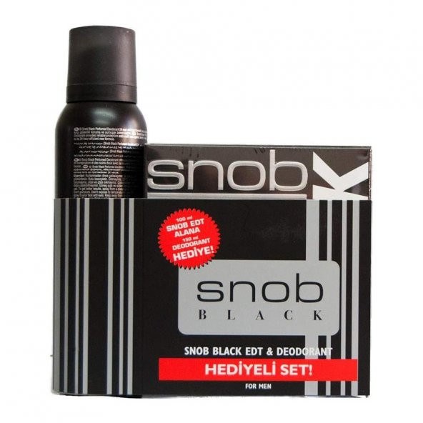 Snob Black Erkek EDT Parfüm 100ML ve Deodorant 150ML Set