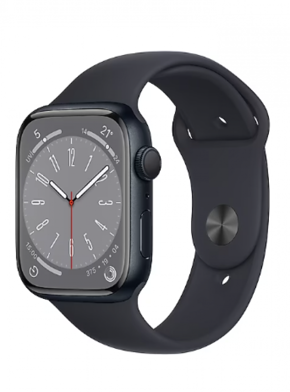 Apple Watch Series 8 GPS 45mm Gece Yarısı Alüminyum Kasa ve Spor Kordon Akıllı Saat