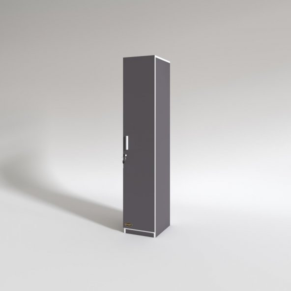 Kenzlife kilitli gardırop öğrenci dolabı tek kapılı kasımpatı byz 180*35*42 gri gardolap dolap ofis - Resim 3