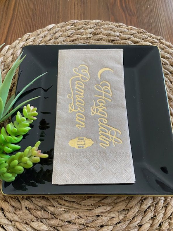 Gold Yaldızlı Kraft Hoş Geldin Ramazan Peçete 16 lı ürün görseli