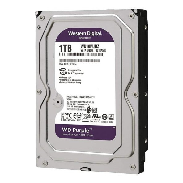 Western Digital Purple WD10PURZ 3.5" 1 Tb Sata 6Gb/S 7-24 Güvenlik Harddisk