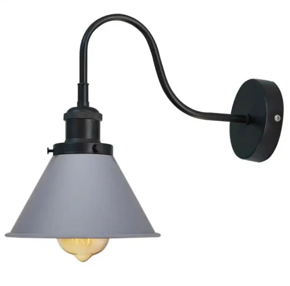 Rsylight Retro Siyah Gri Metal Modern Dekoratif Rustik Aplik