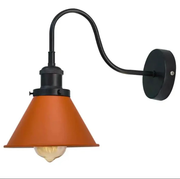 Rsylight Retro Siyah Turuncu Metal Modern Dekoratif Rustik Aplik