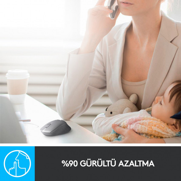 Logitech M330 Sessiz Kablosuz Optik Mouse - Kırmızı 910-004911 - 2