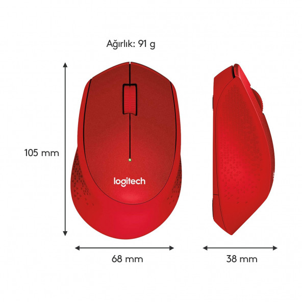Logitech M330 Sessiz Kablosuz Optik Mouse - Kırmızı 910-004911 - 8