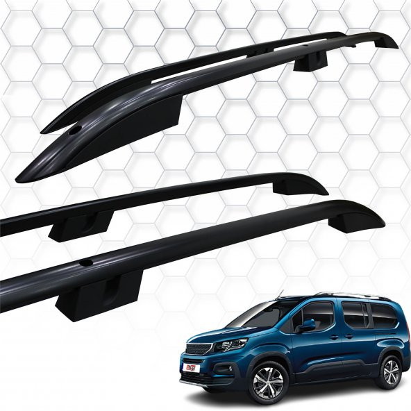 Peugeot Rifter (2018+) - Portbagaj - Orion - (Aluminyum) - (Uzun Şase-Siyah)