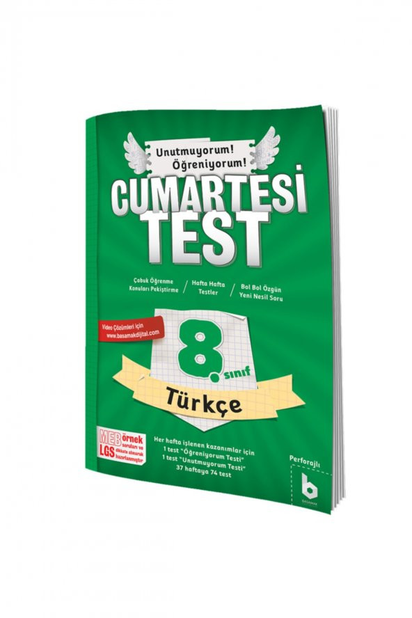 8. Sınıf LGS Türkçe Cumartesi Test Basamak Yayınları