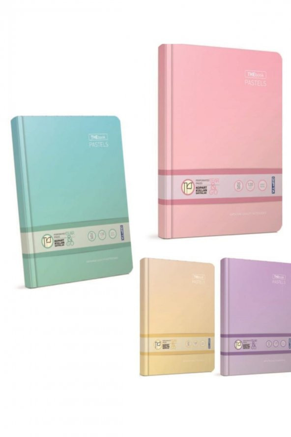 Gıpta Thebook Pastels Defter Kareli İplik Dikiş Sert Kapak 120 Yaprak 20x28 Cm