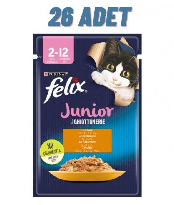 Felix Tavuklu Junior Yavru Kedi Konservesi Pouch 26x85 Gr