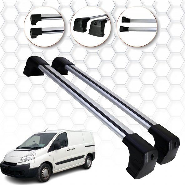 Citroen Jumpy (2007-2016) - Ara Atkı - Elegance V3 - (2 Parça Aluminyum) - (Van-Aluminyum)