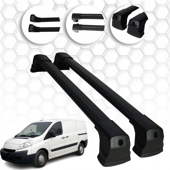 Citroen Jumpy (2007-2016) - Ara Atkı - Elegance V3 - (2 Parça Aluminyum) - (Van-Siyah)