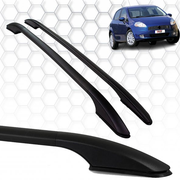 Fiat Grande Punto (2005-2009) - Tavan Çıtası - Solid - (2 Parça Aluminyum) - (HB-ABS Ayak-Siyah)