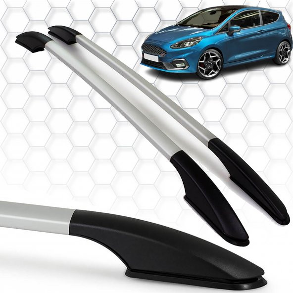 Ford Fiesta (2017+) - Tavan Çıtası - Solid - (2 Parça Alu) - (HB 5K-ABS Ayak-Yapıştırma)