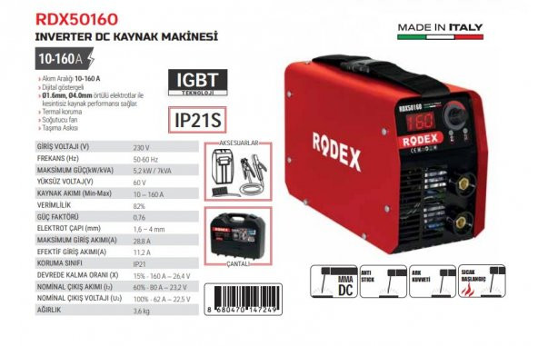RODEX INVERTER DC KAYNAK MAKİNASI 10-160A - 3