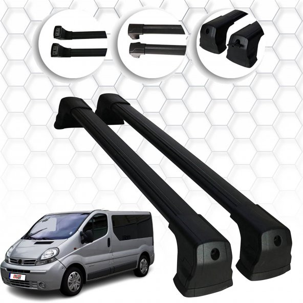 Nissan Primastar (2001-2014) - Ara Atkı - Elegance V3 - (2 Parça Aluminyum) - (Van-Siyah)