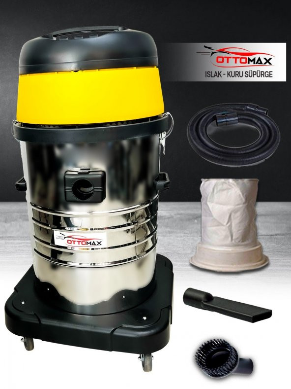 Ottomax  Premium 4200 Watt 3 Motorlu Islak Kuru Sanayi Tipi Oto Süpürgesi Endüstriyel Süpürge - 2