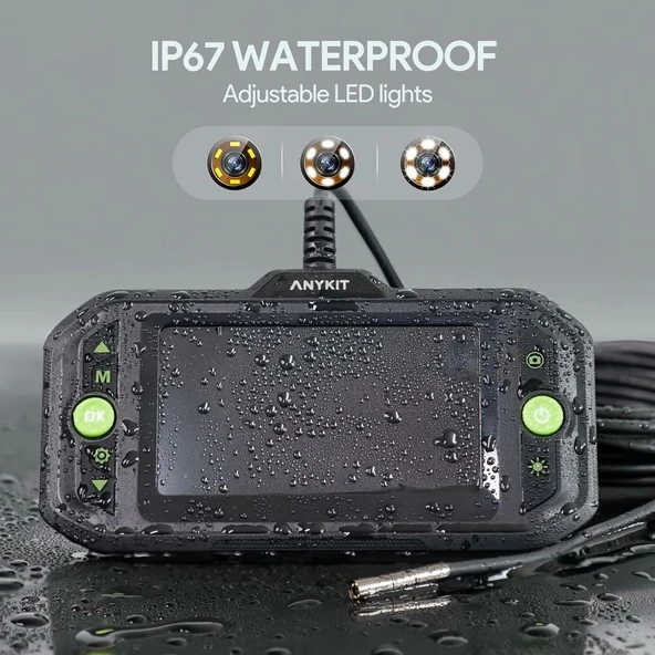 Anykit 5.5mm Boroskop Endoskop, 1080P Muayene Kamerası - 5m Kablo - 4