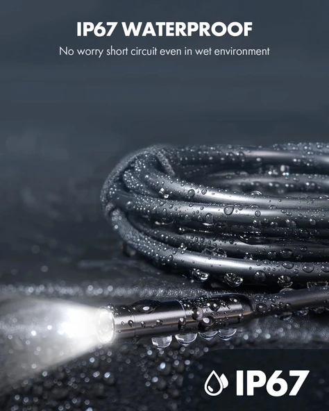 Anykit Endoskop Kamera, 2'si 1 arada USB Muayene Kamerası - 3m Kablo - 4